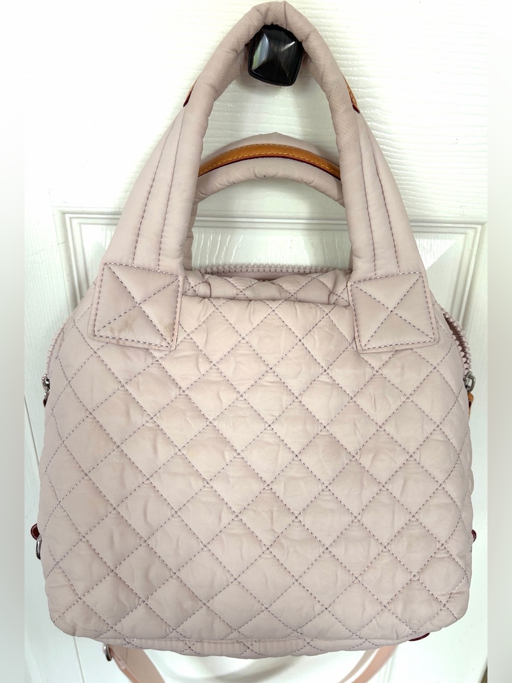 MZ Wallace Small Sutton Deluxe Tote Bag Crossbody Pale Pink - Picture 6 of 14